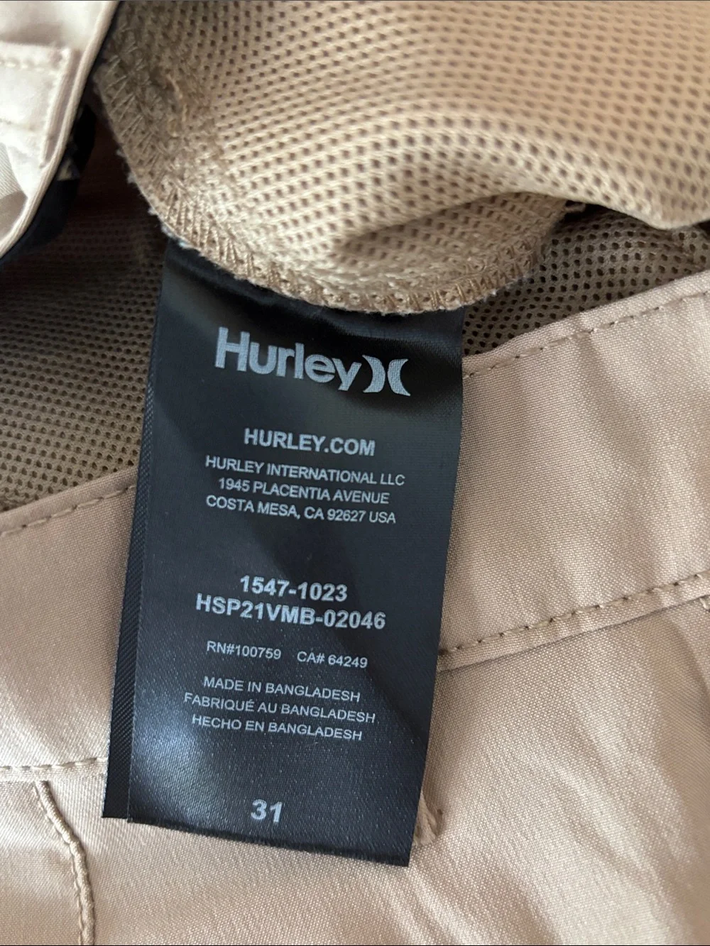 Hurley Hybrid Board Shorts Size 31